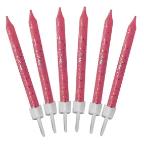 12 candeline rosa 6 cm