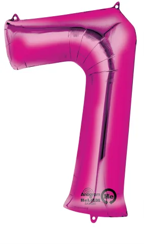 Numero balloon 7 rosa 88 cm