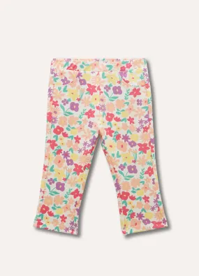 Pantaloni in cotone stretch neonata