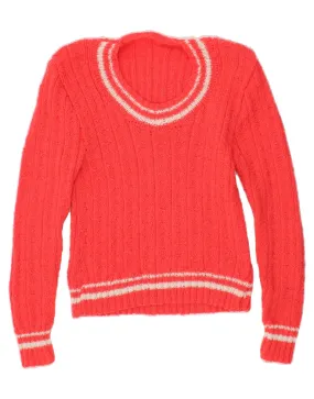 VINTAGE Womens Boat Neck Jumper Sweater UK 12 Medium Pink